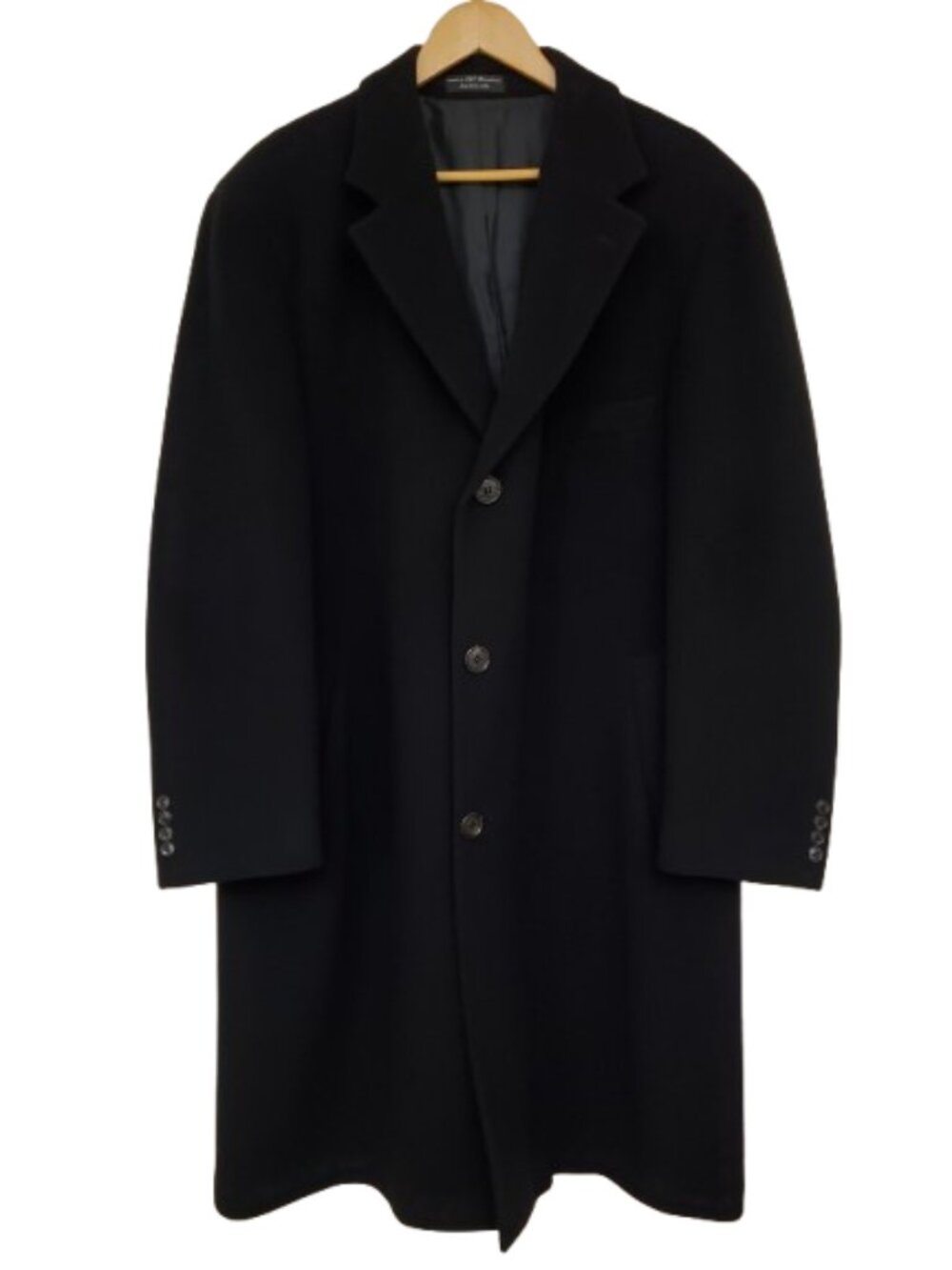 LAUREN RALPH LAUREN Mens Size 44R Black Cashmere & Wool Classic Fit Overcoat